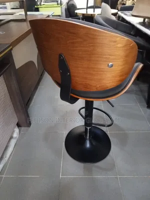 Adjustable Wooden Back Barstool
