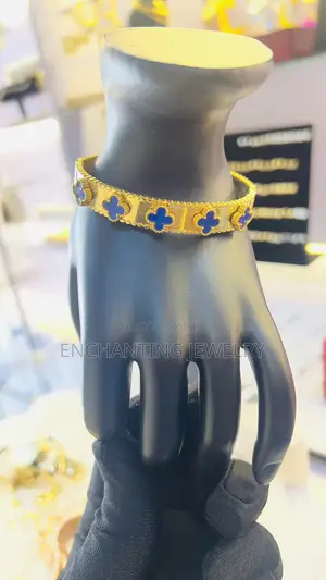 Gold and Blue Bangles