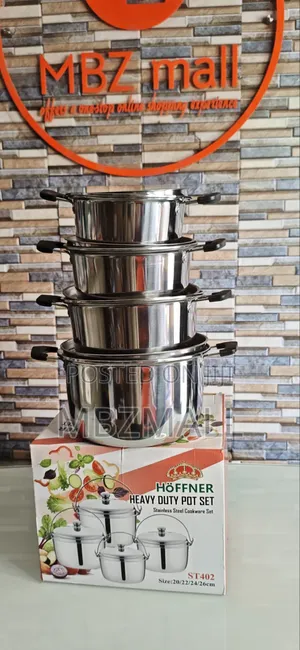 Hoffner Pot Stainless Steel 402 Sizes: 20cm 22cm 24cm 26cm
