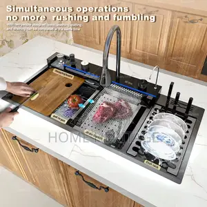 4 Button Kitchen Sink With Plate Rack