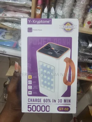 50000mah Power Bank With Led Light | Fast Charging (22.5w Pd)