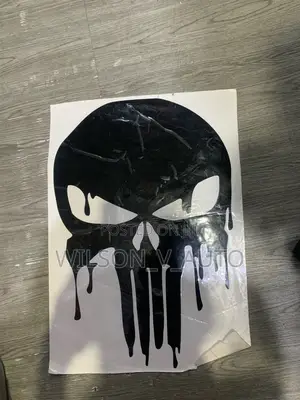 Black Punisher Skull Decal