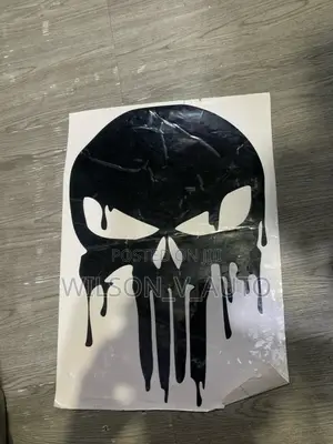 Black Punisher Skull Decal