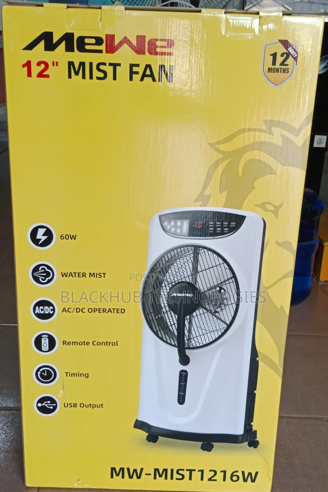 Mewe Rechargeable Mist Fan Mw-Mist1216w