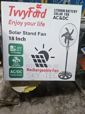 18inches Inverter Solar Stand Fan With Panel and Light Rechargeable