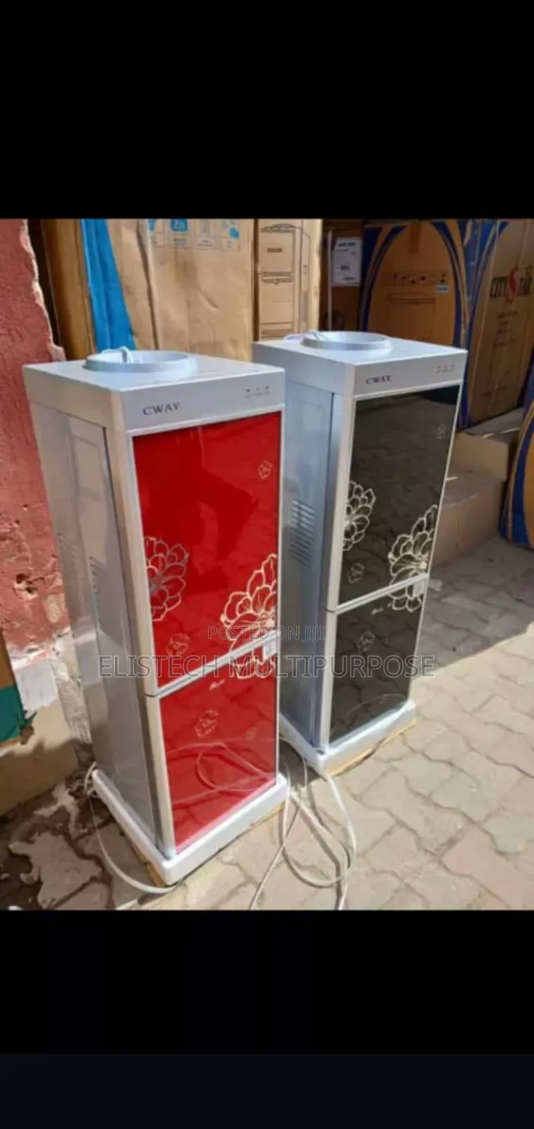 Cway Top Loading Water Dispenser With Hot/Cold Taps Storage Fridge