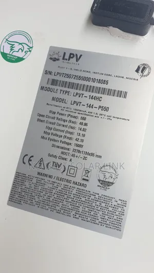550watt Mono Solar Panel
