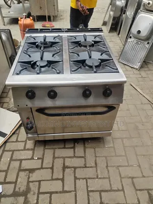 Foreign Used Industrial 4-Burner Gas Cooker With Oven