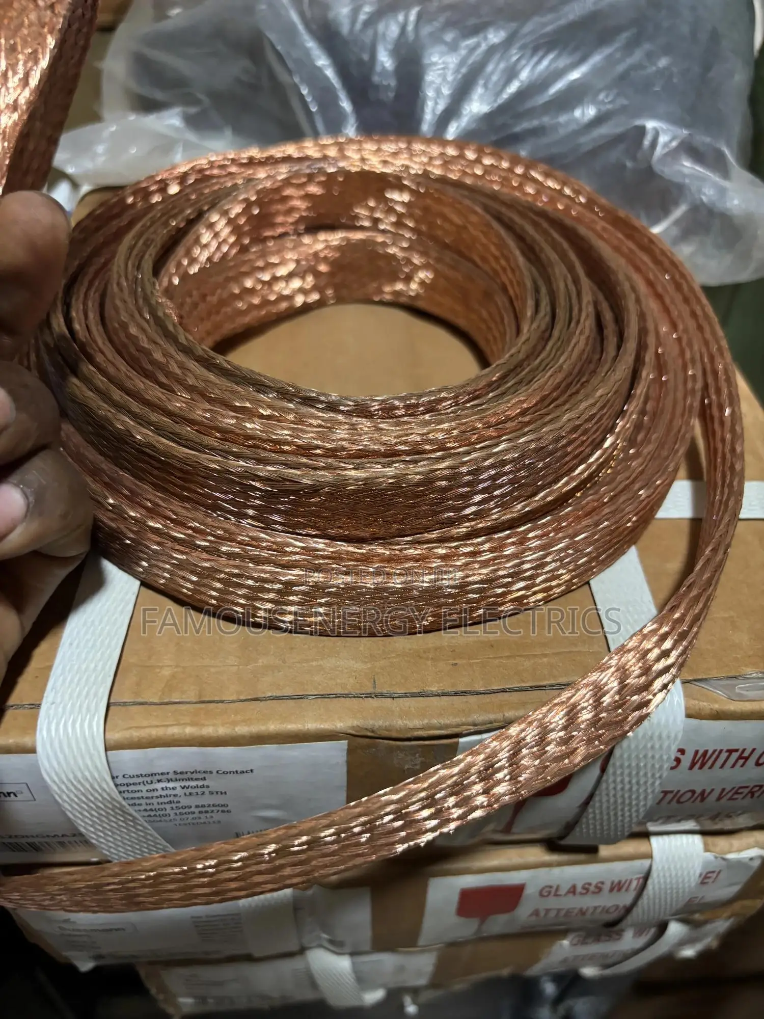 Flat Copper Braid Ground Strap