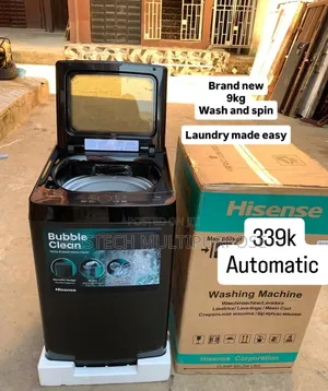 Brand New Hisense 9kg Top Load Automatic Washing Machine - Black