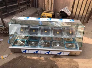 Stainless Steel Bain Marie Food Warmer - 10 Tray Display Showcase