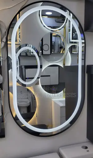 80/60cm Black Frame Led Mirror