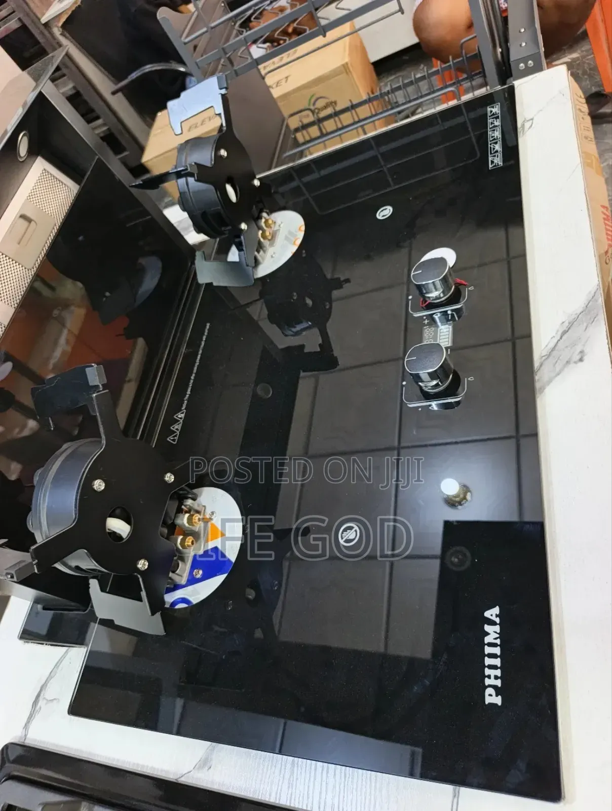 Original Phiima Built-in Flips Up 2 Burner With Timer Safety Devices