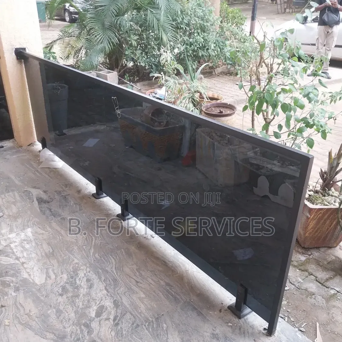 Balcony Glass Rail (Grey)