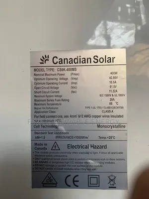Canadian 400w Solar Panels 72 Cells