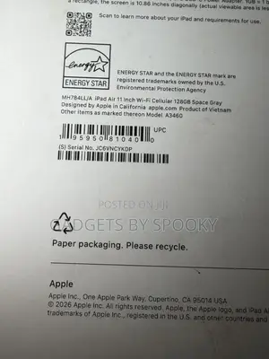 New Apple iPad Air 128 GB Gray