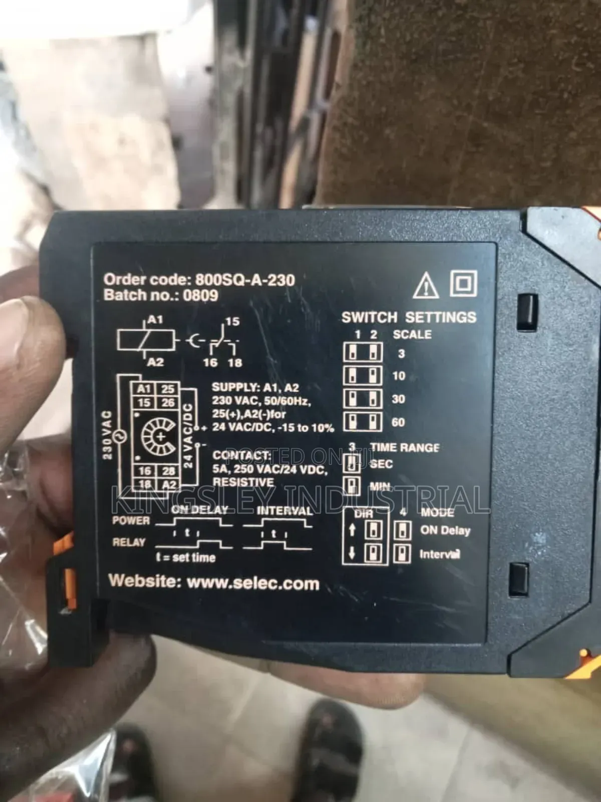 Switch Timer 800sq-a 230vdc Vac