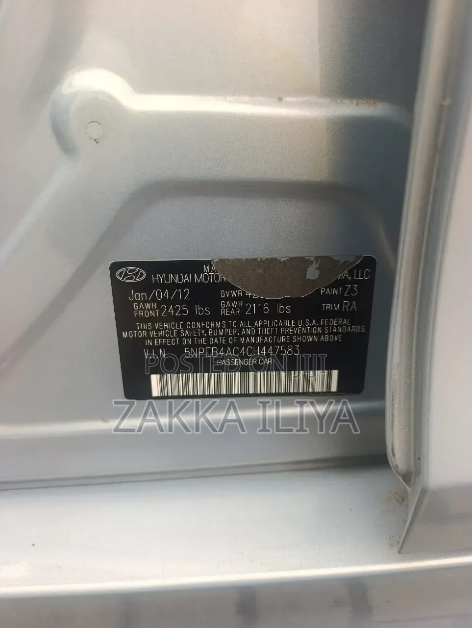 Hyundai Sonata 2012 Blue