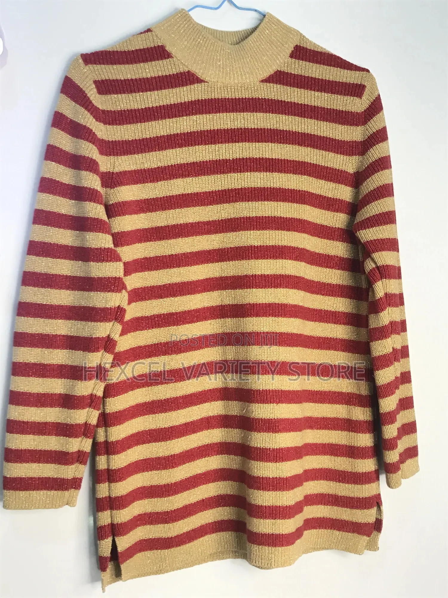 Knitted Sweater – Long Sleeve Pullover (Red Gold)
