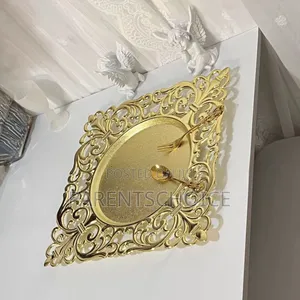 Wedding Decoration Serving Dishes Gold Square Charger Plate 50pcs