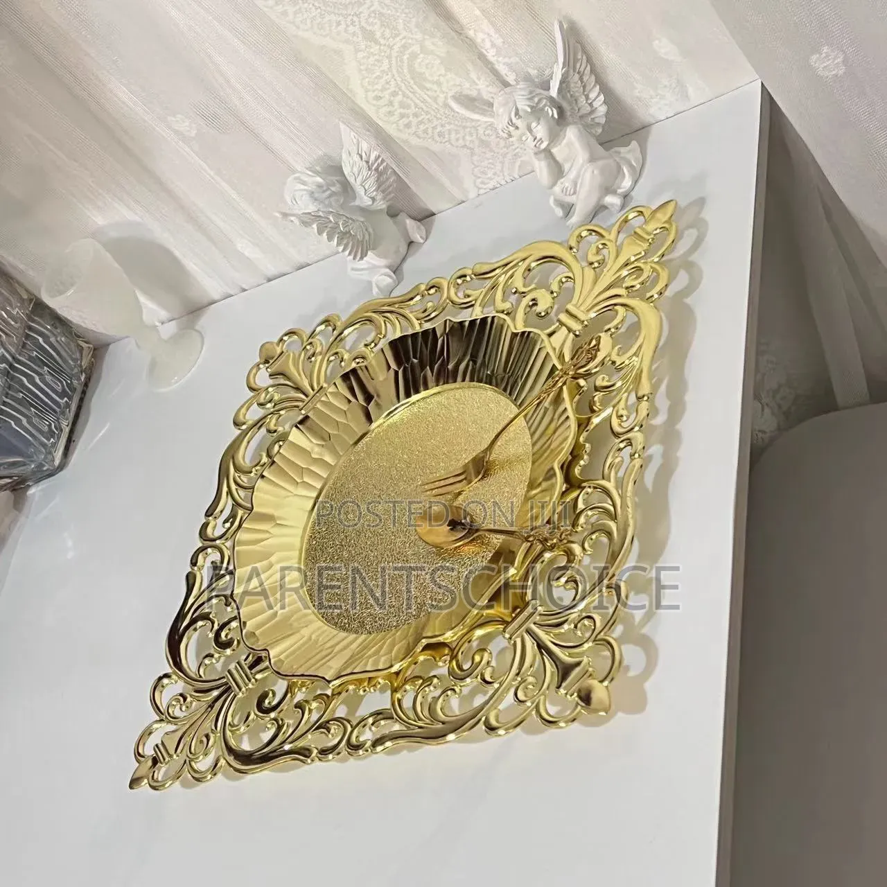 Wedding Decoration Serving Dishes Gold Square Charger Plate 50pcs