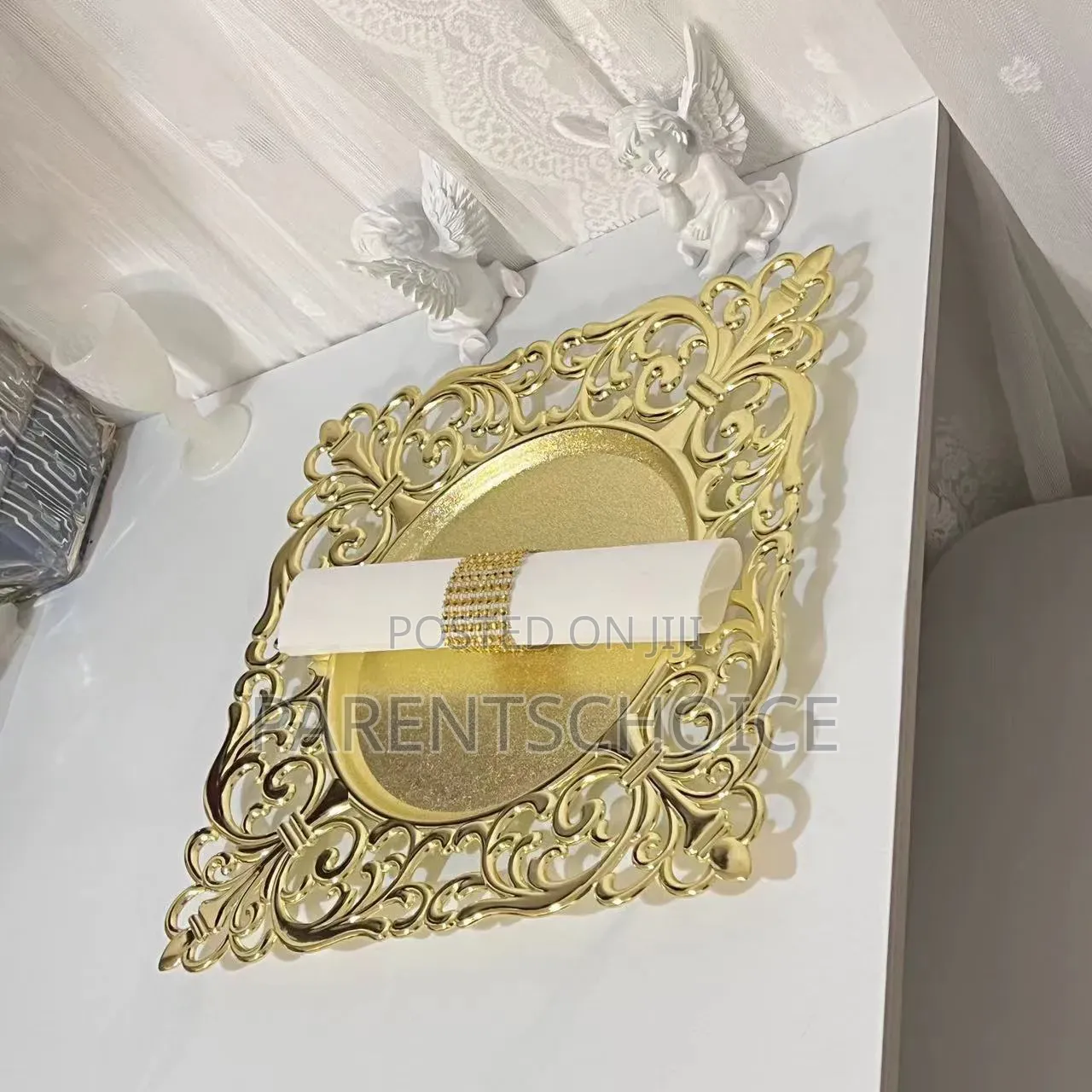 Wedding Decoration Serving Dishes Gold Square Charger Plate 50pcs