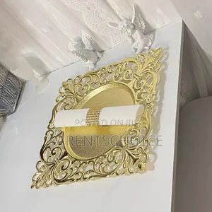 Wedding Decoration Serving Dishes Gold Square Charger Plate 50pcs