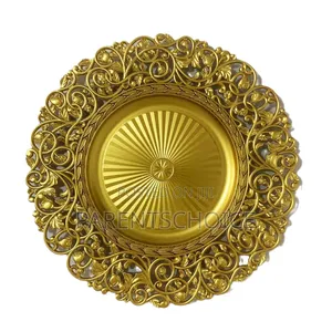 Painted Plastic Charger Plate - 50pcs (Gold / Silver)