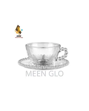 Glass Coffee Cup With Saucer Set