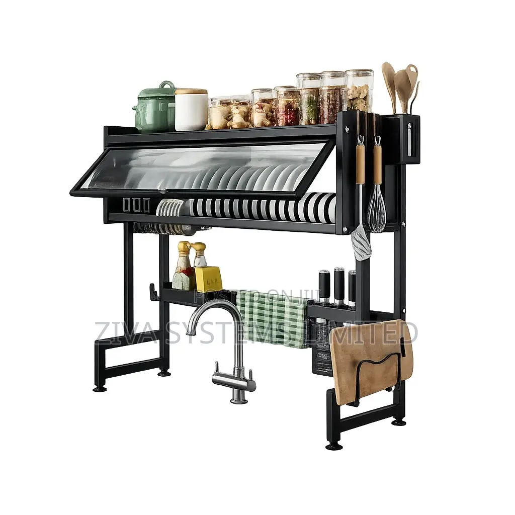 Over the Sink Dish Rack With Cover