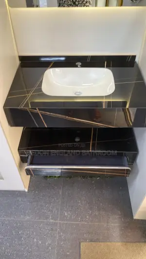Marble Basin With Drawer and Led Mirror