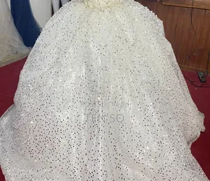 Full Wedding Dress , With Detachable Ball Gown
