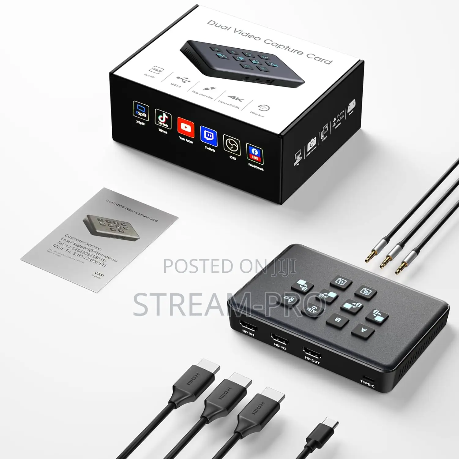 Video Switcher For Live Streaming, Dual Hdmi Input Capture