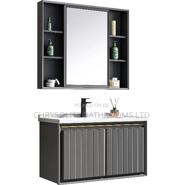 Gray Floating Cabinet