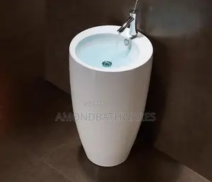 Round White Stand Alone Sink