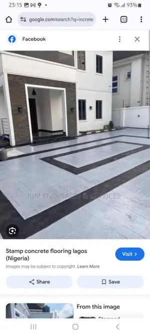 White and Dark Grey, Stamped Concrete