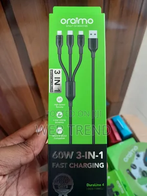 Oraimo 60w 3-in-1 Fast Charging Cable Duraline 4 (Ocd-118mcl)