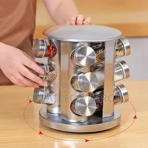 12 Jar Rotary Multipurpose Spice Rack