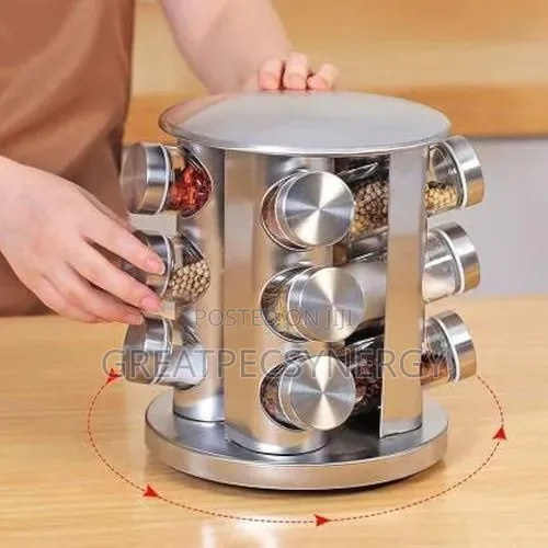 12 Jar Rotary Multipurpose Spice Rack