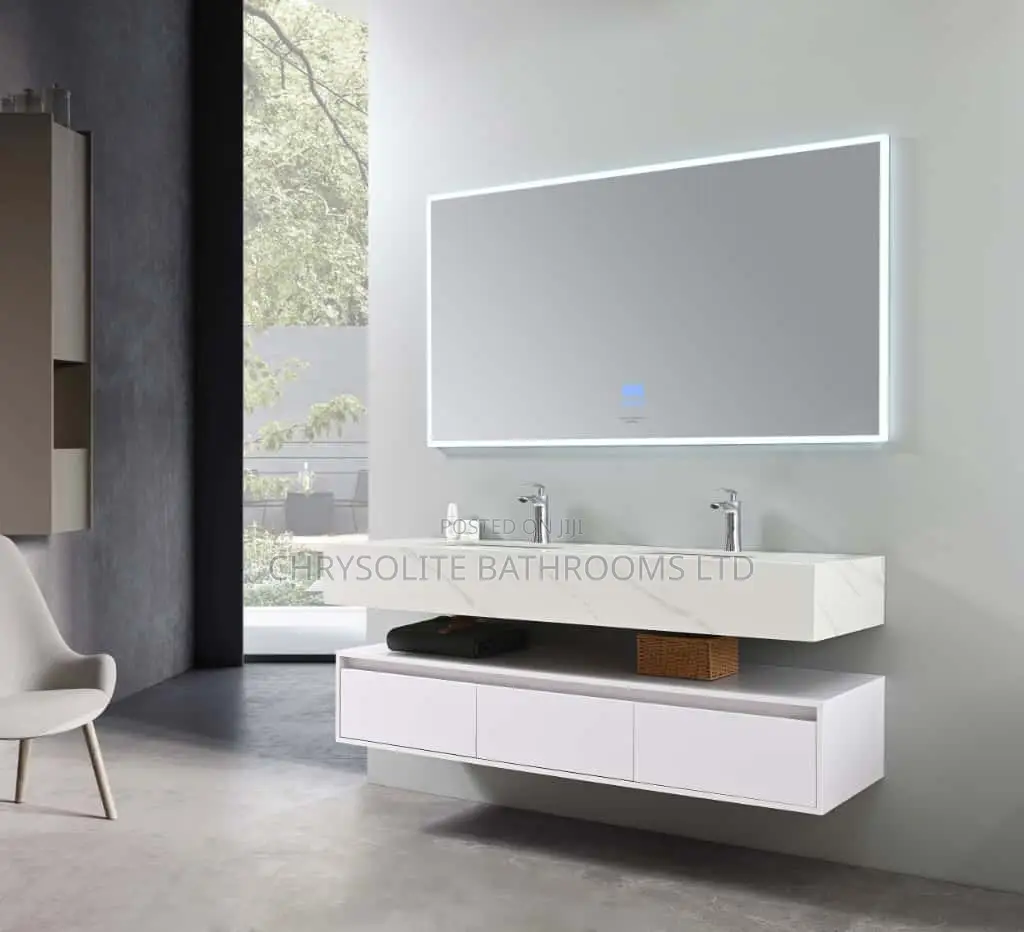 Double Floating Marble Cabinet