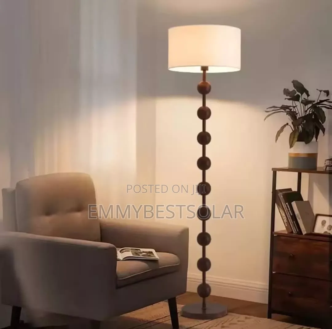 Chinese Nitro Walnut Floor Lamp