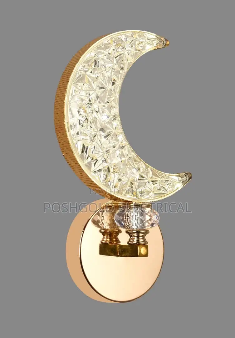 Crystal Crescent Moon Wall Light