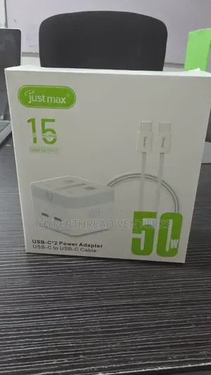 Just Max 50w Dual Usb-C Fast Charger Pd 3.0 for iPhone Android
