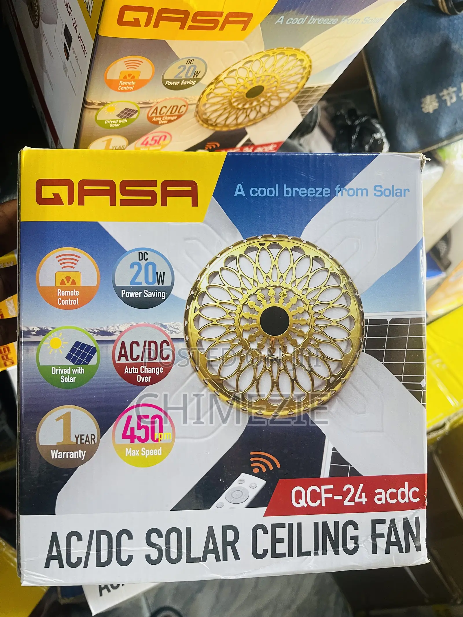 Qasa 24-Inch Ac/Dc Solar Ceiling Fan for sale - Chimezie Price: ₦ ...