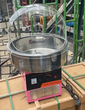 Commercial Electric Cotton Candy Machine With Clear Shield Dome Bowl