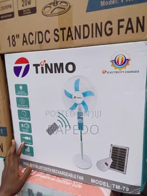 Tinmo Solar Rechargeable Fan With Bluetooth Speaker Mp3
