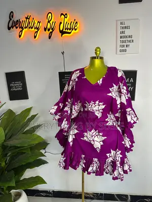 Ruffle Ankara Short Gown