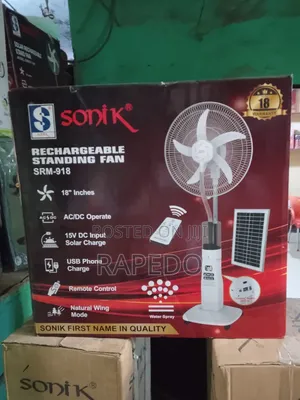 Sonik Rechargeable Standing Fan Ac/Dc