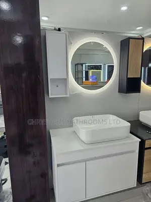 All White Floating Vanity Cabinet
