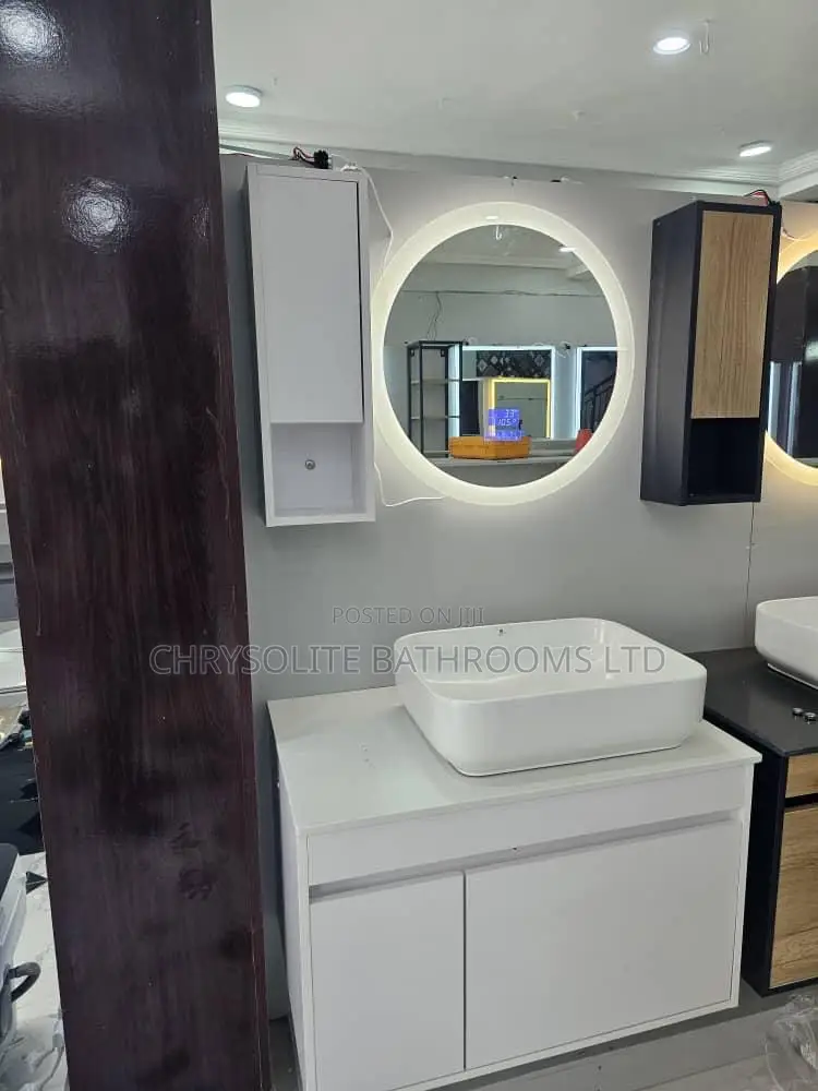 All White Floating Vanity Cabinet